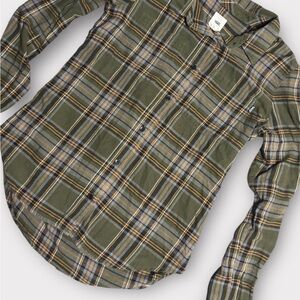 Vans Olive Plaid Long Sleeve Top